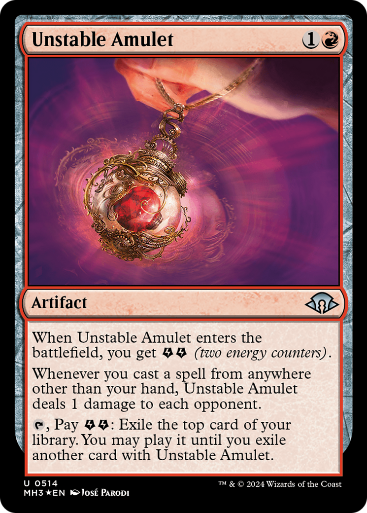 Unstable Amulet (Ripple Foil) [Modern Horizons 3] | Card Citadel