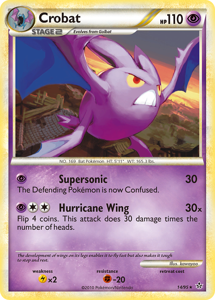 Crobat (14/95) [HeartGold & SoulSilver: Unleashed] | Card Citadel