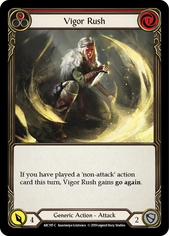 Vigor Rush (Red) [ARC197-C] (Arcane Rising)  1st Edition Rainbow Foil | Card Citadel