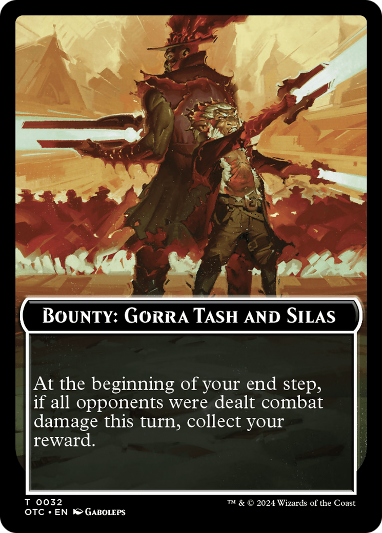 Bounty: Gorra Tash and Silas // Bounty Rules Double-Sided Token [Outlaws of Thunder Junction Commander Tokens] | Card Citadel