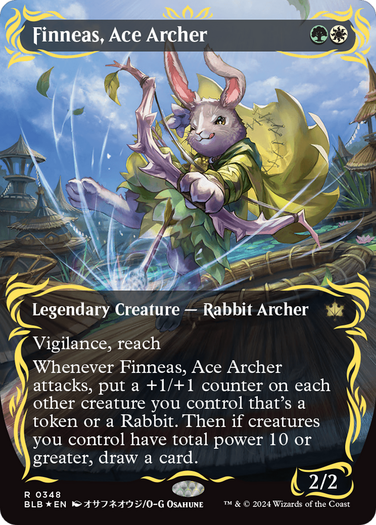 Finneas, Ace Archer (Borderless) (Raised Foil) [Bloomburrow] | Card Citadel