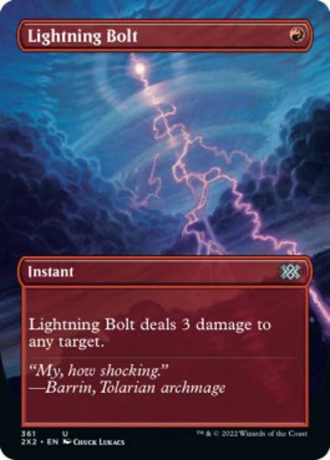 Lightning Bolt (Borderless Alternate Art) [Double Masters 2022] | Card Citadel