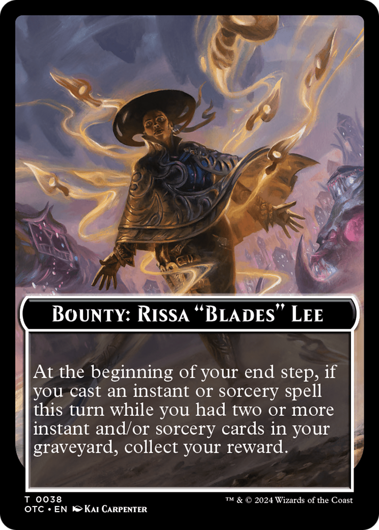 Bounty: Rissa "Blades" Lee // Bounty Rules Double-Sided Token [Outlaws of Thunder Junction Commander Tokens] | Card Citadel