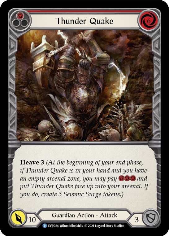 Thunder Quake (Red) [EVR024] (Everfest)  1st Edition Rainbow Foil | Card Citadel