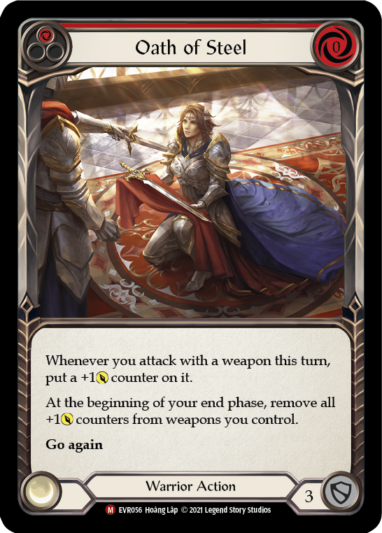 Oath of Steel (Red) [EVR056] (Everfest)  1st Edition Rainbow Foil | Card Citadel