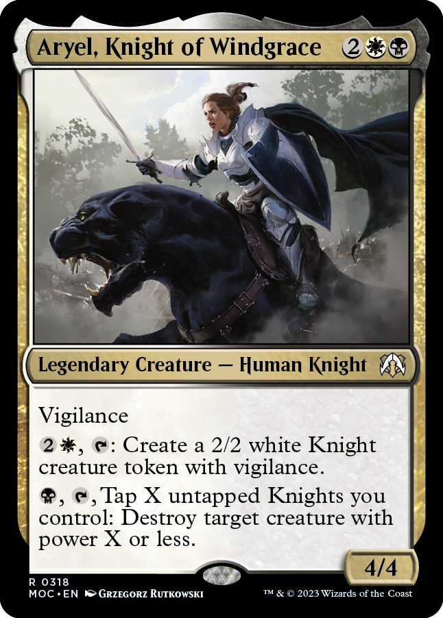 Aryel, Knight of Windgrace [March of the Machine Commander] | Card Citadel