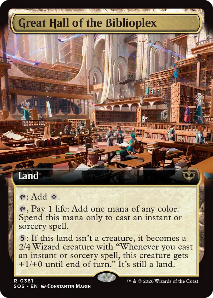 Great Hall of the Biblioplex (Extended Art) [Secrets of Strixhaven] | Card Citadel