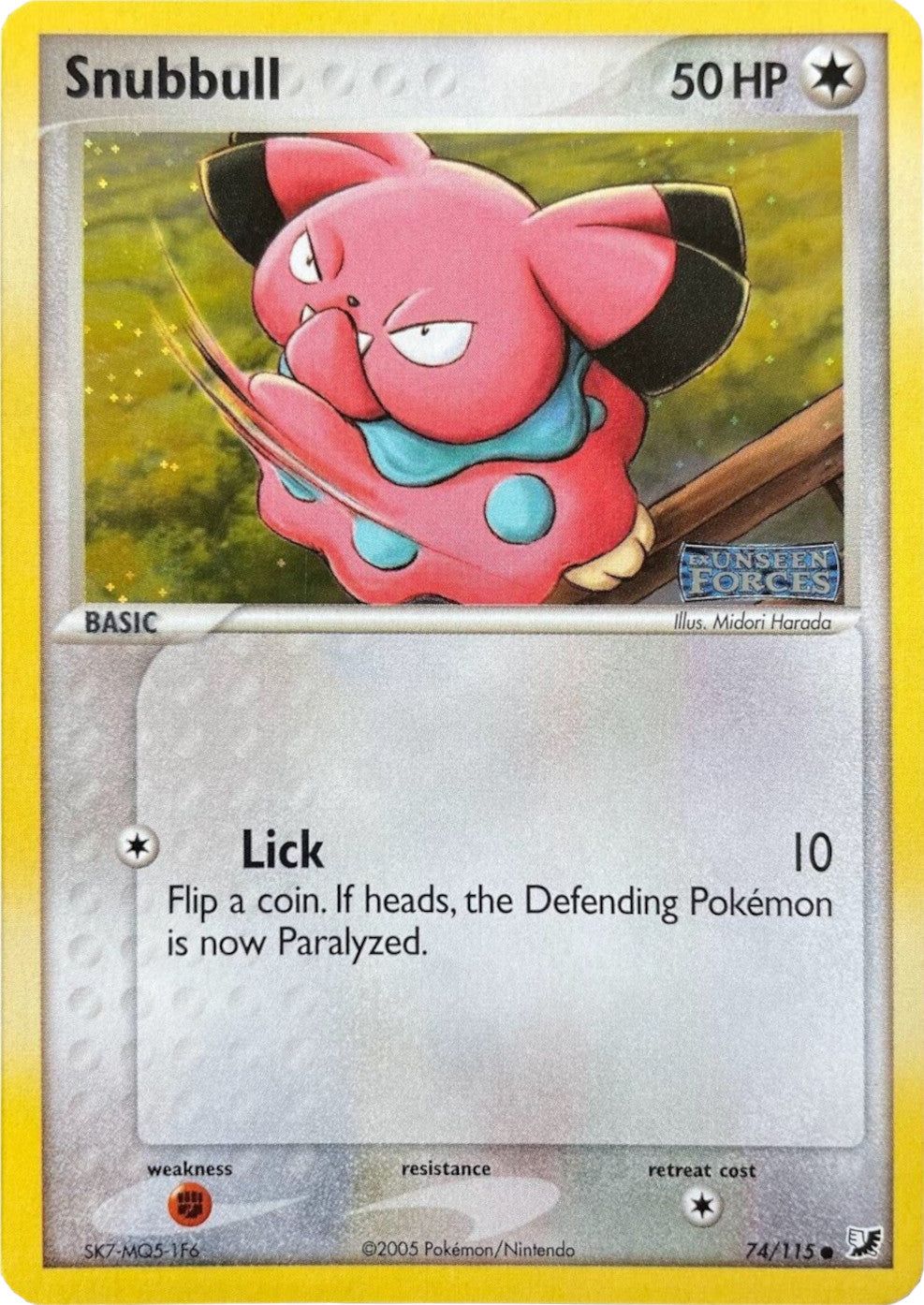 Snubbull (74/115) (Stamped) [EX: Unseen Forces] | Card Citadel