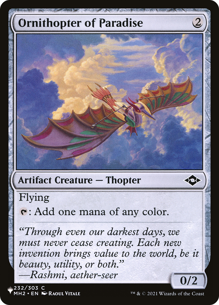 Ornithopter of Paradise [The List Reprints] | Card Citadel