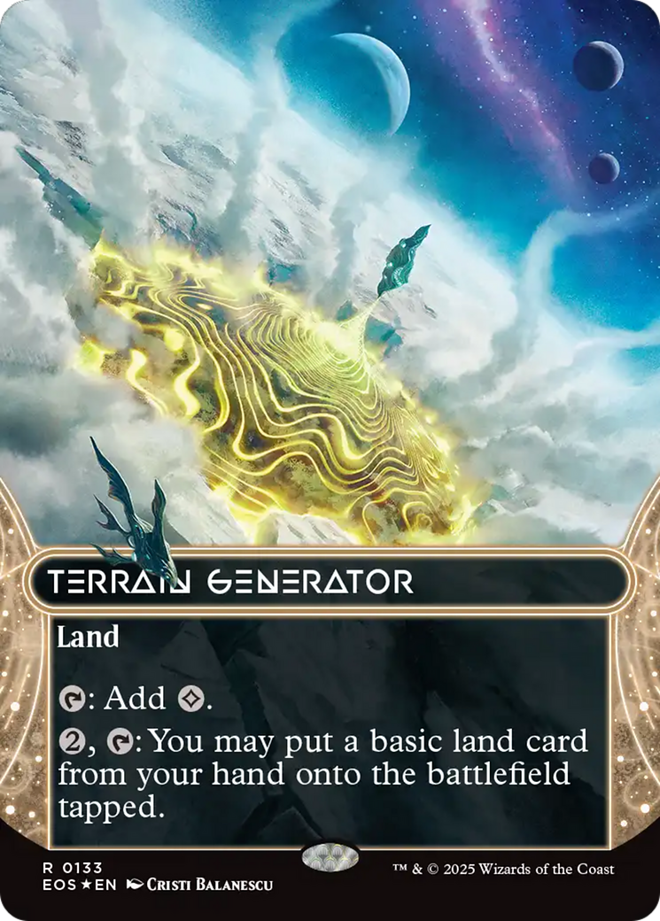 Terrain Generator (0133) (Borderless) (Galaxy Foil) [Edge of Eternities: Stellar Sights] | Card Citadel