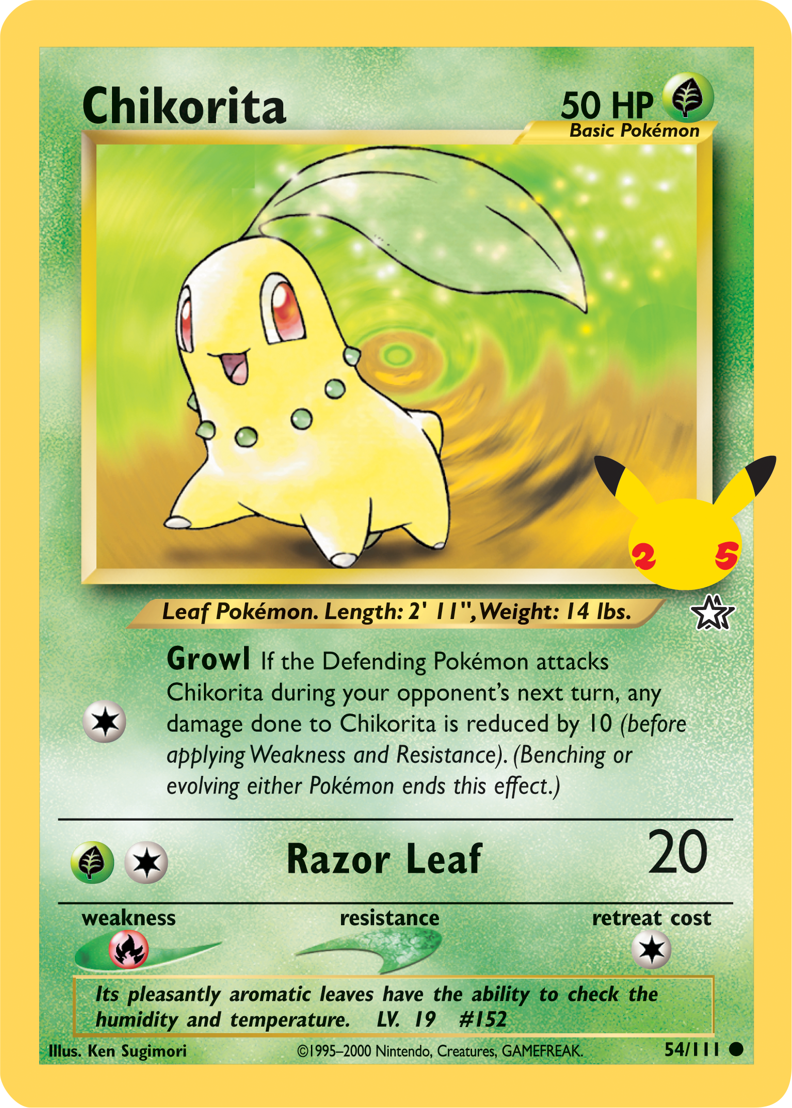 Chikorita (54/111) (Jumbo Card) [First Partner Pack] | Card Citadel