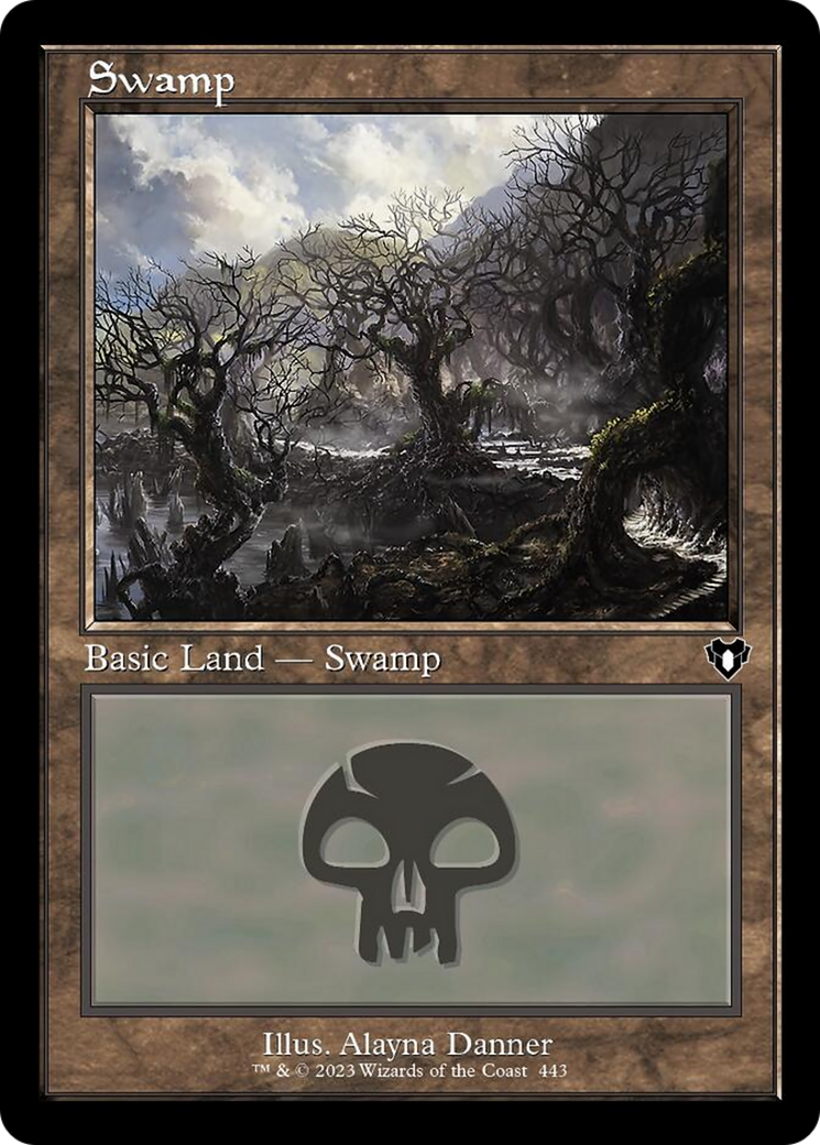 Swamp (443) (Retro) [Commander Masters] | Card Citadel