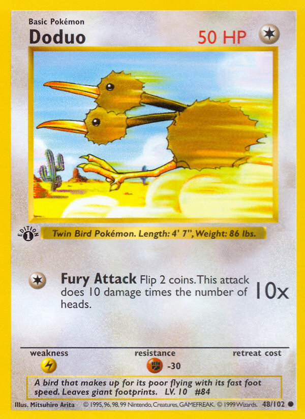 Doduo (48/102) (Shadowless) [Base Set 1st Edition] | Card Citadel