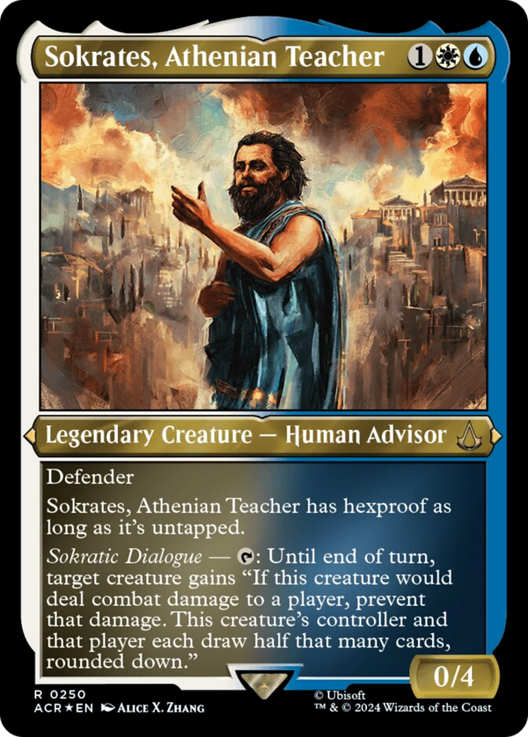 Sokrates, Athenian Teacher (Foil Etched) [Assassin's Creed] | Card Citadel