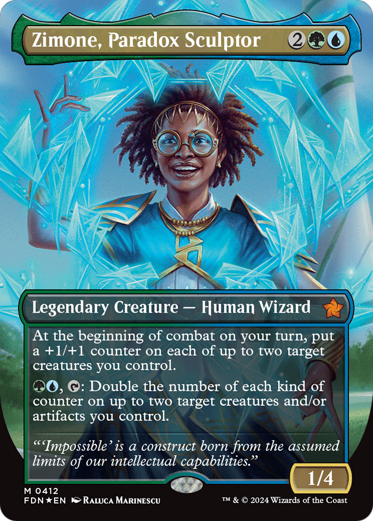 Zimone, Paradox Sculptor (Borderless) (Mana Foil) [Foundations] | Card Citadel