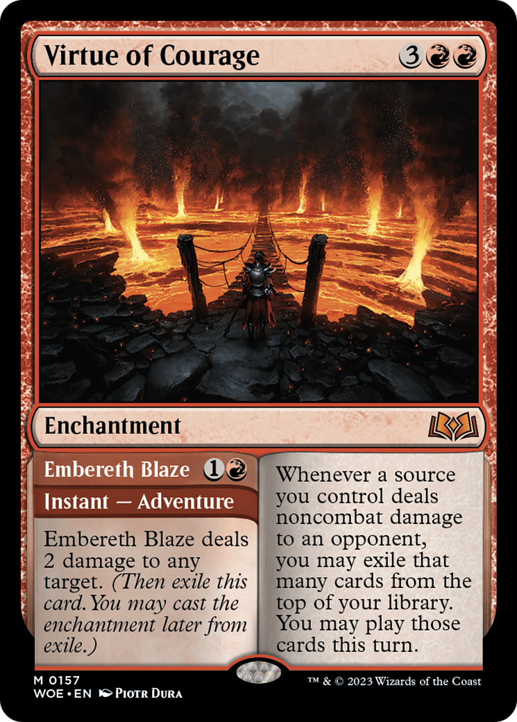 Virtue of Courage // Embereth Blaze [Wilds of Eldraine] | Card Citadel