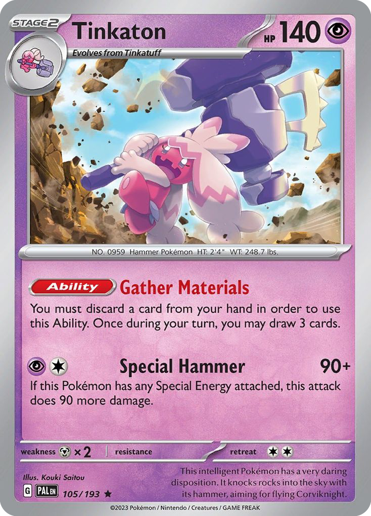 Tinkaton (105/193) (Theme Deck Exclusive) [Scarlet & Violet: Paldea Evolved] | Card Citadel