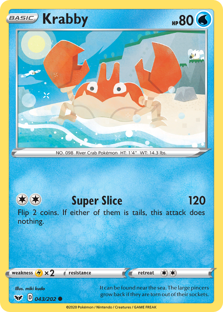 Krabby (043/202) [Sword & Shield: Base Set] | Card Citadel