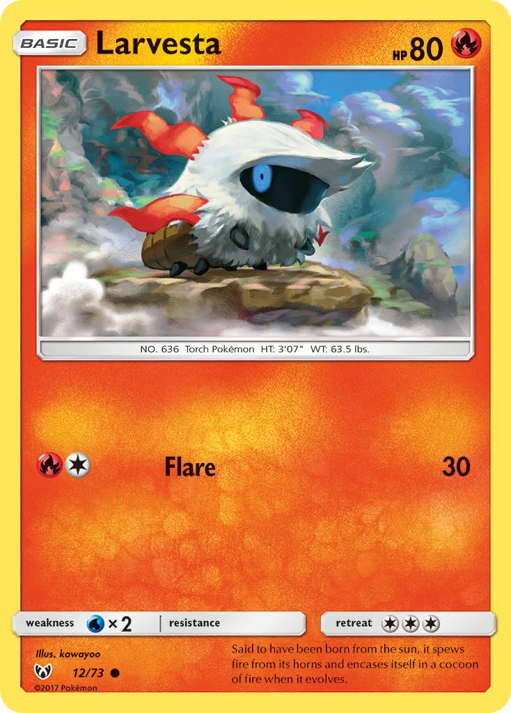 Larvesta (12/73) [Sun & Moon: Shining Legends] | Card Citadel