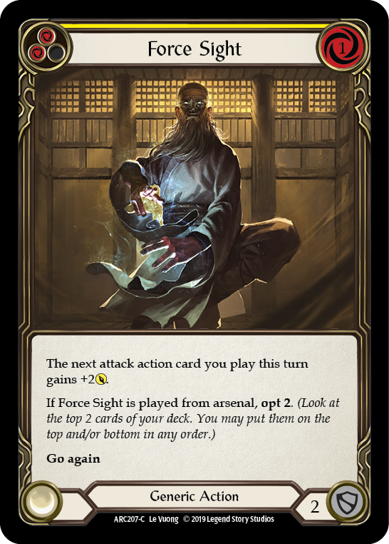 Force Sight (Yellow) [ARC207-C] (Arcane Rising)  1st Edition Normal | Card Citadel