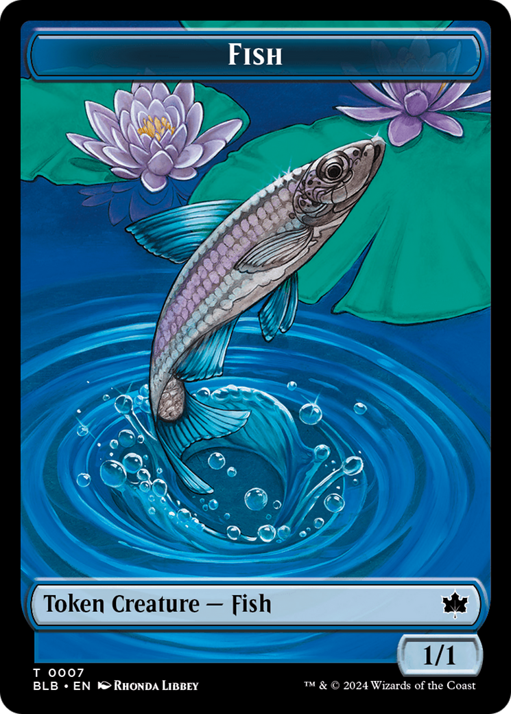 Fish // Iridescent Vinelasher Double-Sided Token [Bloomburrow Tokens] | Card Citadel