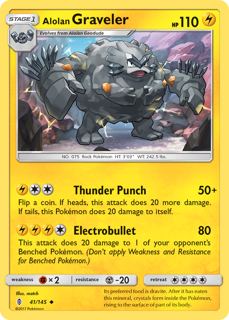 Alolan Graveler (41/145) [Sun & Moon: Guardians Rising] | Card Citadel