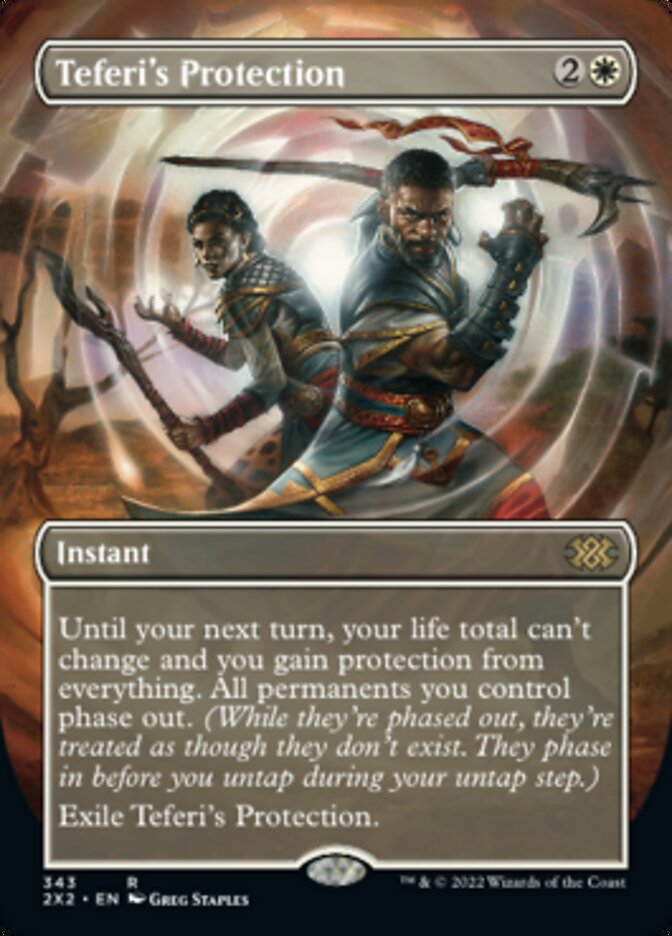 Teferi's Protection (Borderless Alternate Art) [Double Masters 2022] | Card Citadel