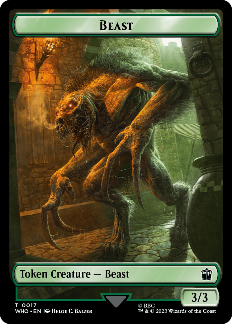 Soldier // Beast Double-Sided Token [Doctor Who Tokens] | Card Citadel