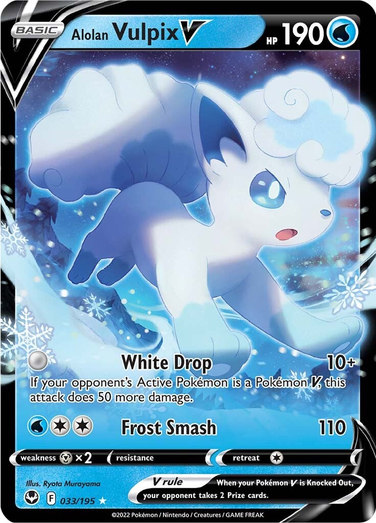 Alolan Vulpix V (033/195) [Sword & Shield: Silver Tempest] | Card Citadel