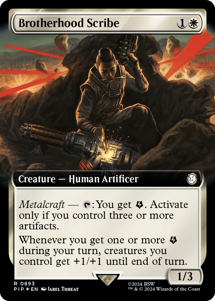 Brotherhood Scribe (Extended Art) (Surge Foil) [Fallout] | Card Citadel