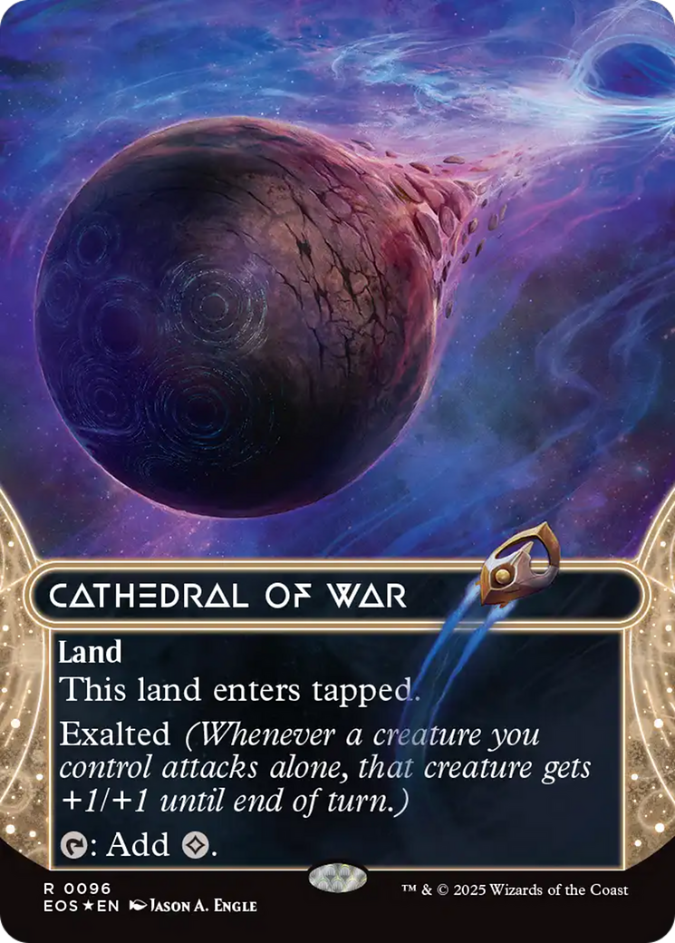 Cathedral of War (0096) (Borderless) (Galaxy Foil) [Edge of Eternities: Stellar Sights] | Card Citadel