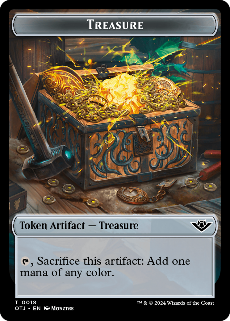 Plant Warrior // Treasure Double-Sided Token [Outlaws of Thunder Junction Commander Tokens] | Card Citadel