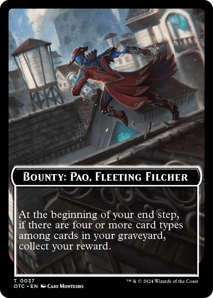 Bounty: Paq, Fleeting Filcher // Bounty Rules Double-Sided Token [Outlaws of Thunder Junction Commander Tokens] | Card Citadel