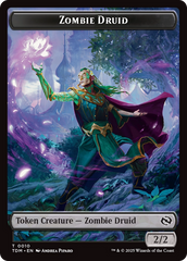 Zombie Druid // Treasure Double-Sided Token [Tarkir: Dragonstorm Tokens] | Card Citadel