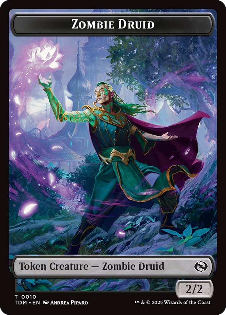Treasure // Zombie Druid Double-Sided Token [Tarkir: Dragonstorm Tokens] | Card Citadel