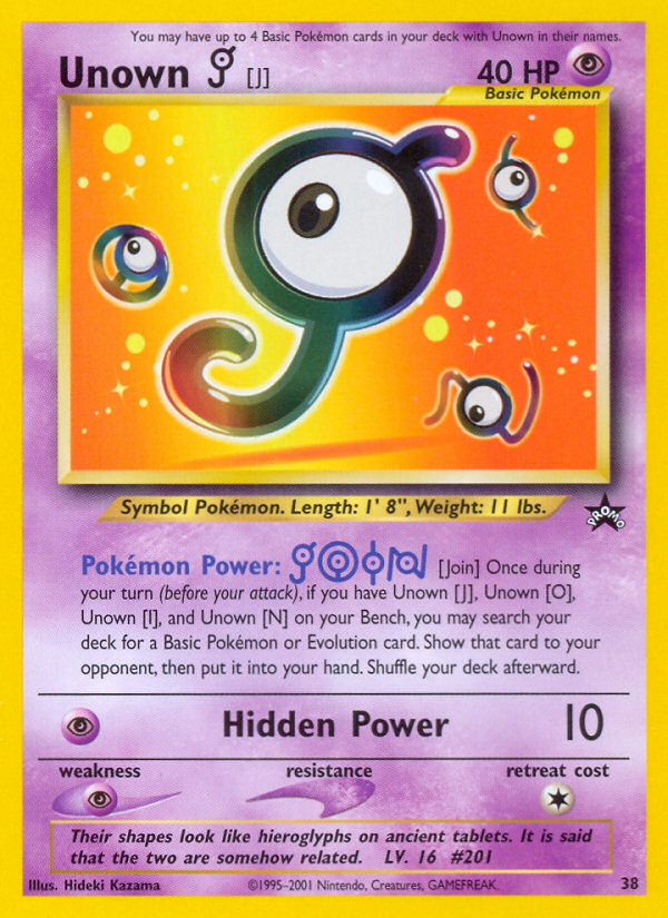 Unown [J] (38) [Wizards of the Coast: Black Star Promos] | Card Citadel