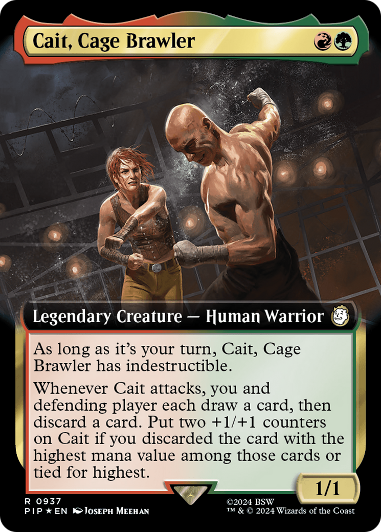 Cait, Cage Brawler (Extended Art) (Surge Foil) [Fallout] | Card Citadel