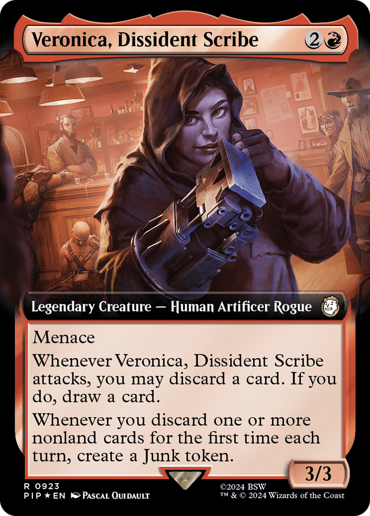 Veronica, Dissident Scribe (Extended Art) (Surge Foil) [Fallout] | Card Citadel