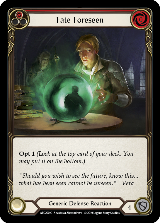 Fate Foreseen (Red) [ARC200-C] (Arcane Rising)  1st Edition Rainbow Foil | Card Citadel