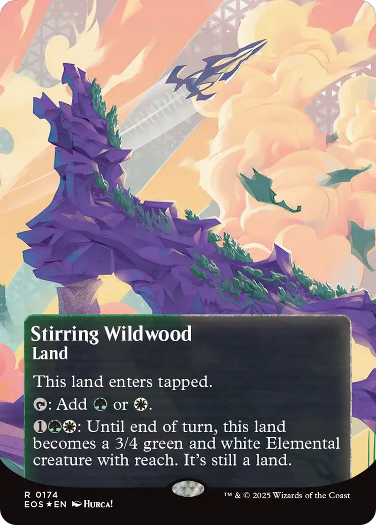 Stirring Wildwood (0174) (Borderless) (Galaxy Foil) [Edge of Eternities: Stellar Sights] | Card Citadel