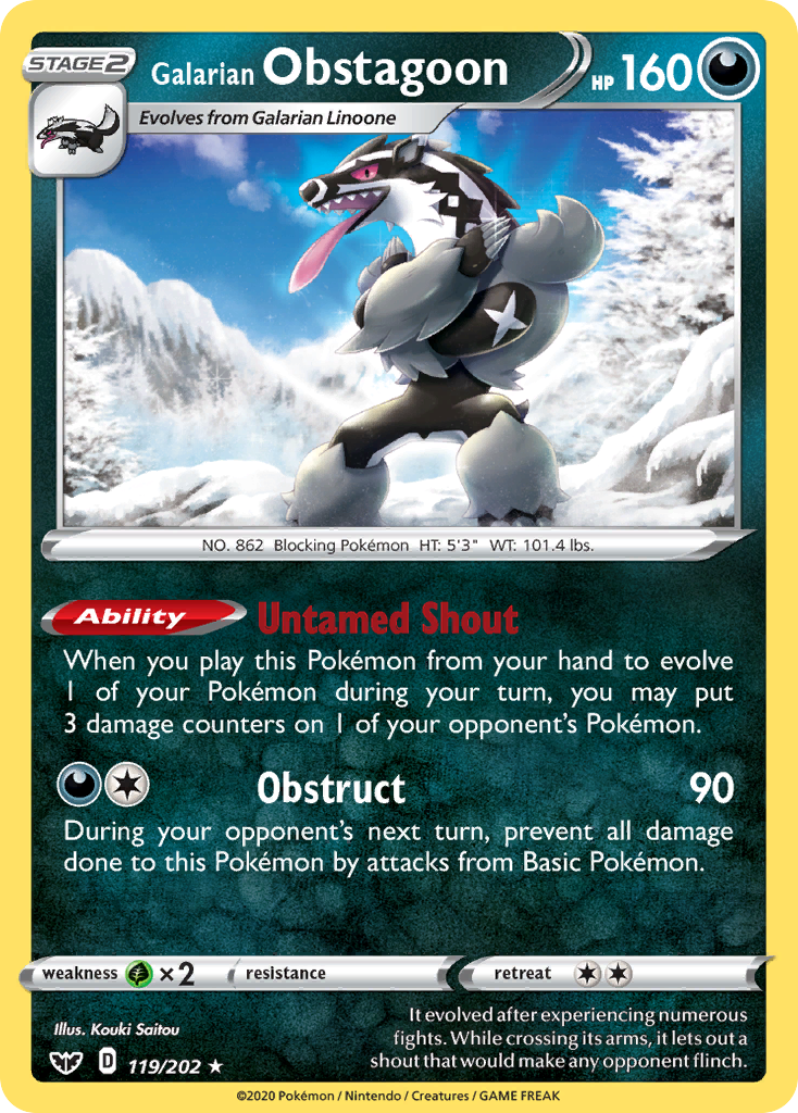 Galarian Obstagoon (119/202) [Sword & Shield: Base Set] | Card Citadel