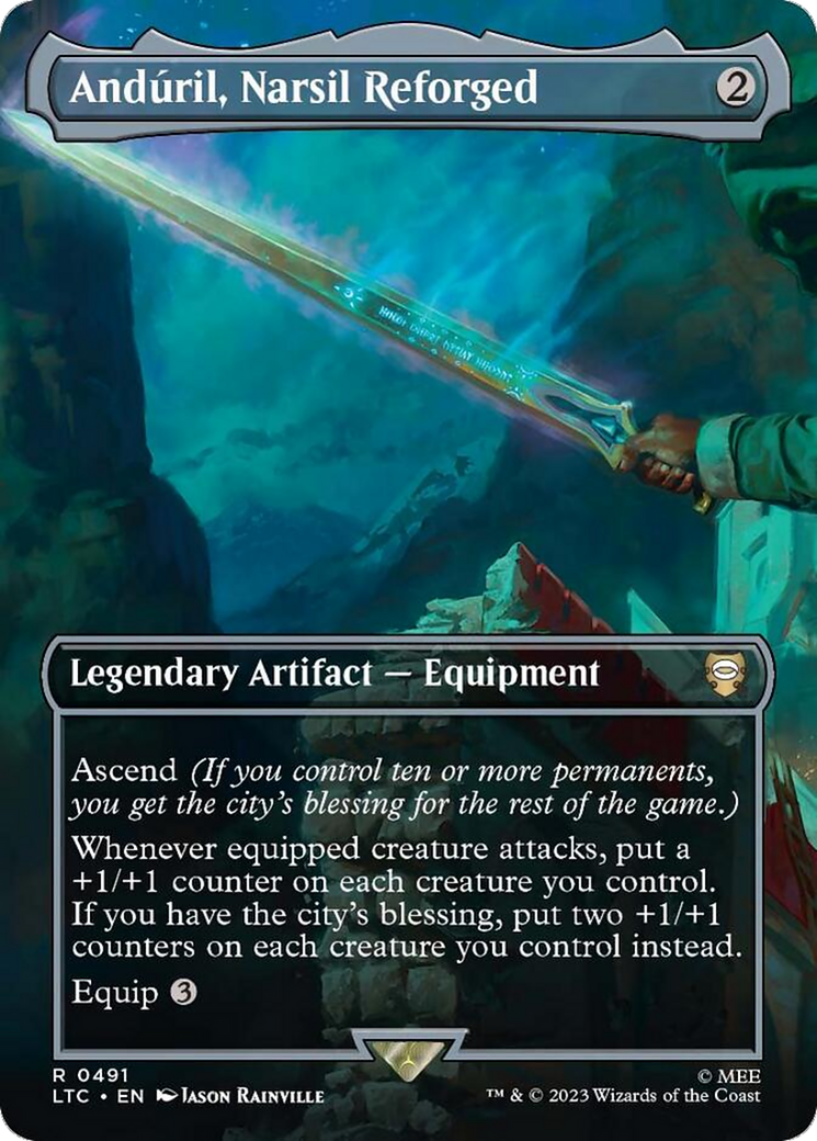 Anduril, Narsil Reforged (Borderless) [The Lord of the Rings: Tales of Middle-Earth Commander] | Card Citadel