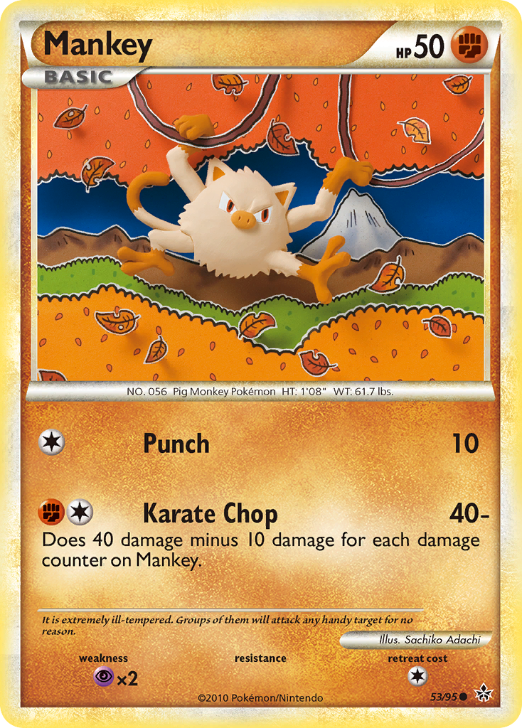 Mankey (53/95) [HeartGold & SoulSilver: Unleashed] | Card Citadel