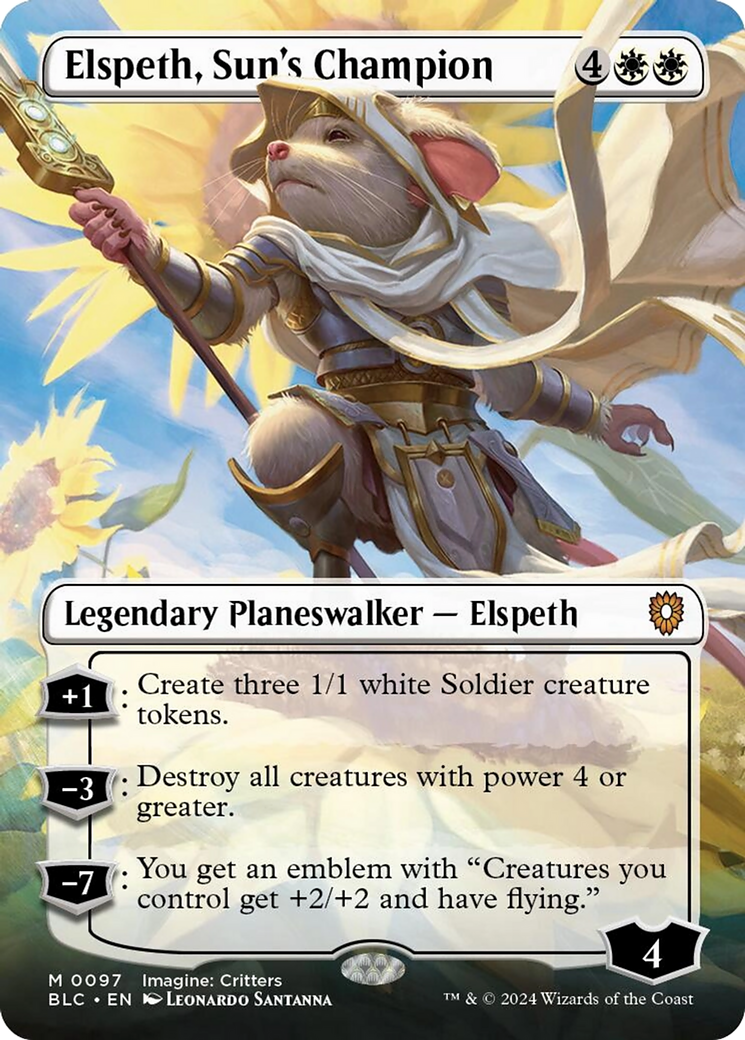 Elspeth, Sun's Champion (Borderless) [Bloomburrow Commander] | Card Citadel