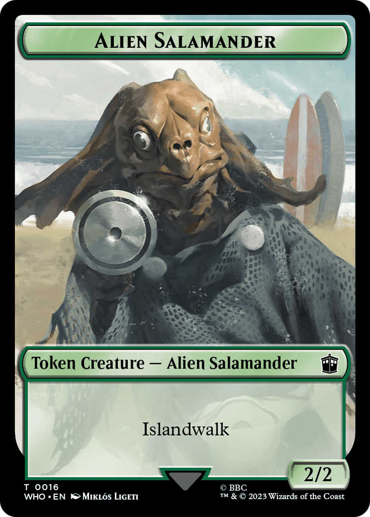 Alien Salamander // Mutant Double-Sided Token [Doctor Who Tokens] | Card Citadel