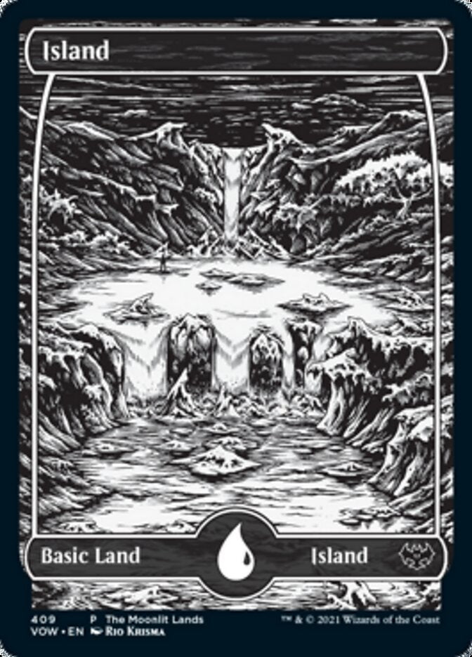 Island (The Moonlit Lands) (Foil Etched) [Innistrad: Crimson Vow Promos] | Card Citadel