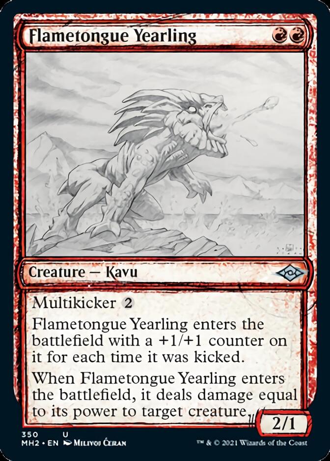 Flametongue Yearling (Sketch) [Modern Horizons 2] | Card Citadel