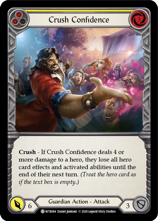 Crush Confidence (Yellow) [U-WTR064] (Welcome to Rathe Unlimited)  Unlimited Rainbow Foil | Card Citadel