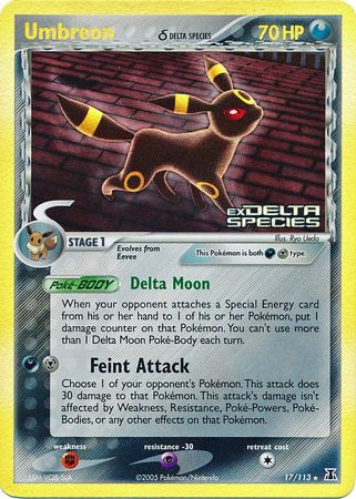 Umbreon (17/113) (Delta Species) (Stamped) [EX: Delta Species] | Card Citadel