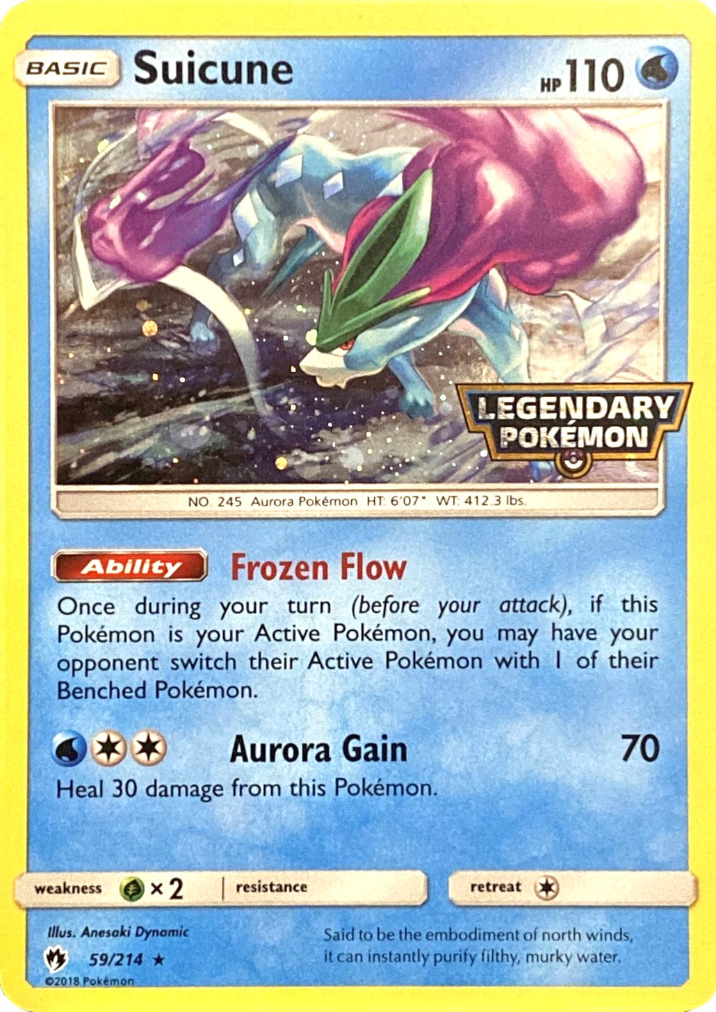 Suicune (59/214) (Legendary Pokemon Stamped) [Sun & Moon: Lost Thunder] | Card Citadel